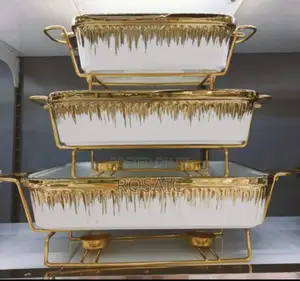 3pcs Ceramic Chaffing Dishes