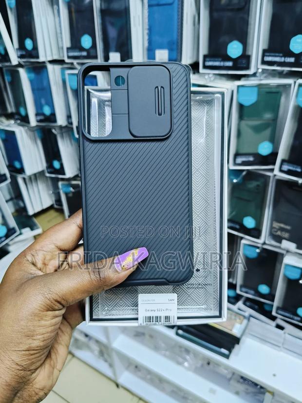 Black Nilkin Camshield Pro Back Case For Samsung S22+( Plus - main view