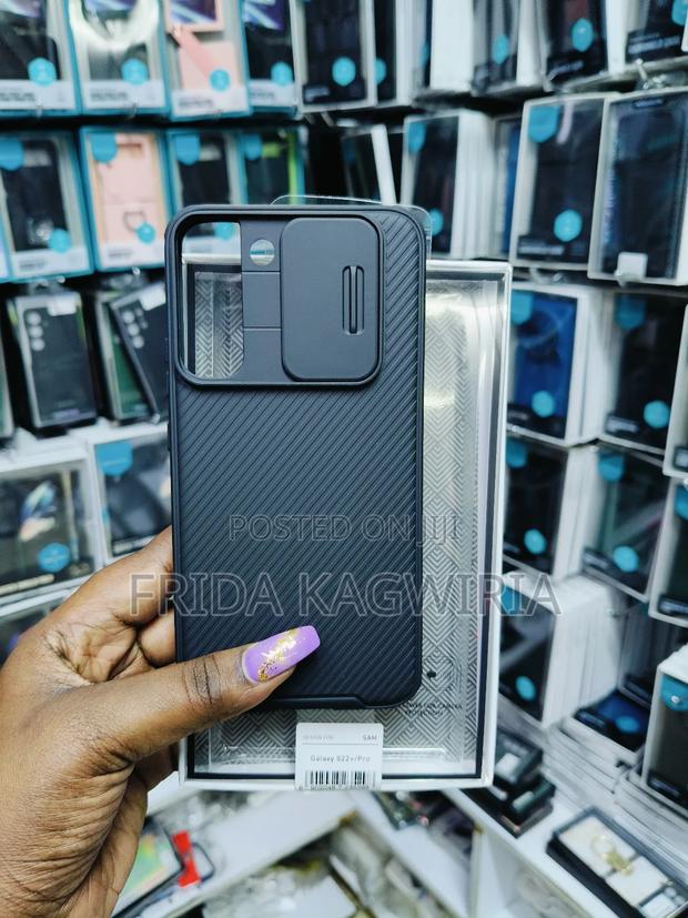 Black Nilkin Camshield Pro Back Case For Samsung S22+( Plus - thumbnail 2