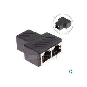 RJ45 1 to 1/2 LAN Ethernet Network Cable Female Splitter Ada