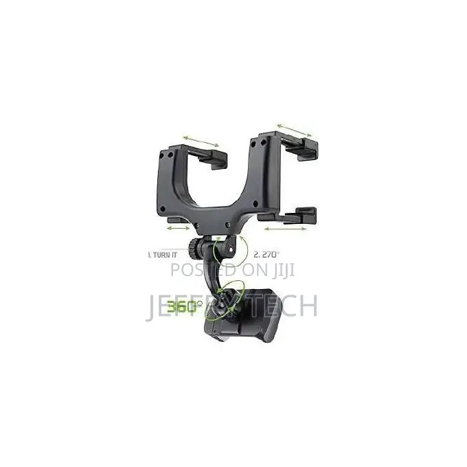 GSM Phone Holder for Car - Rearview Mirror Clip - 360° Rotat