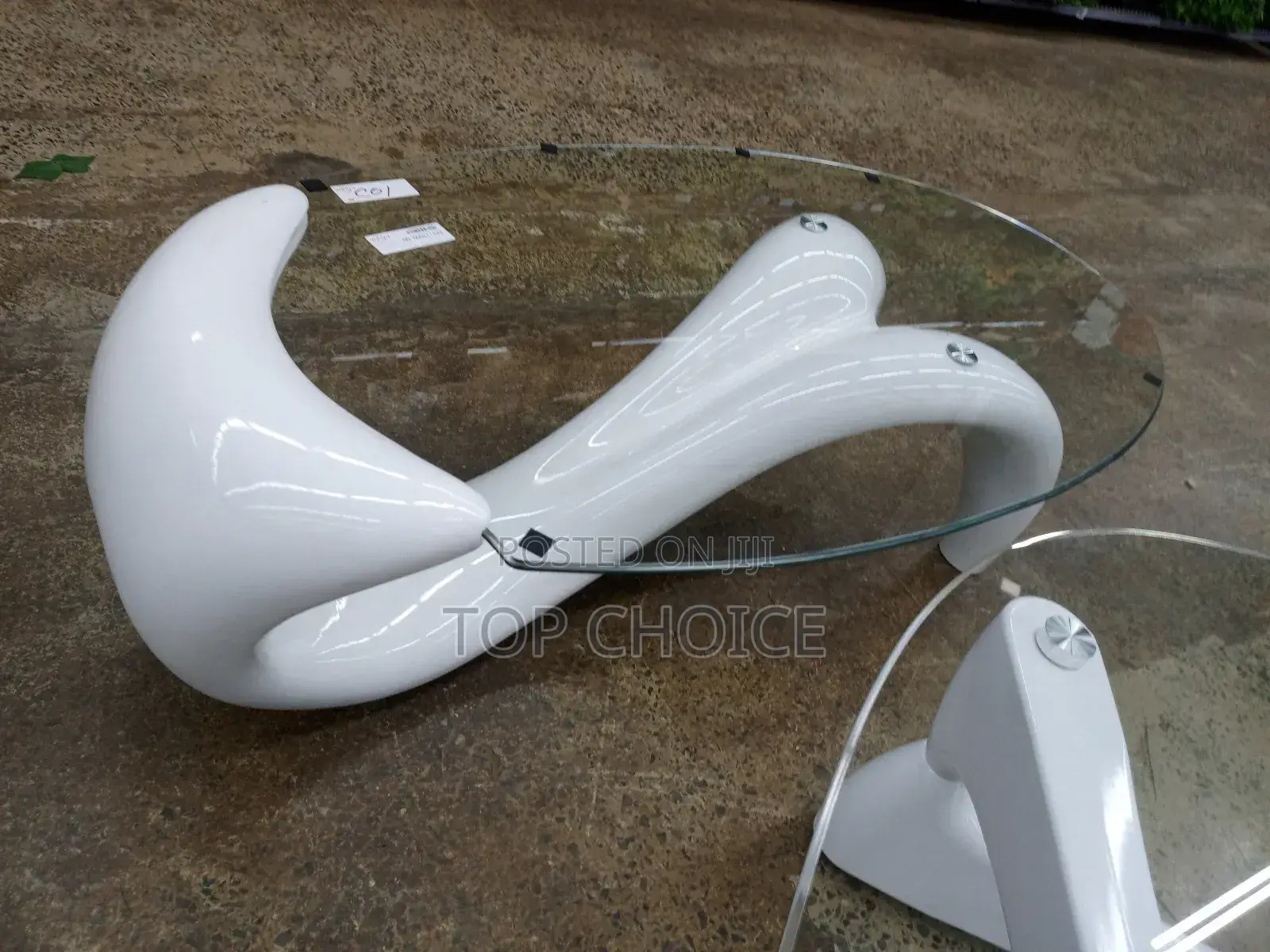 White Stand Glass Coffee Table