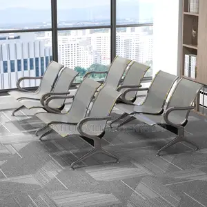 2-Seater Silver Office Waiting Room Bench, Guest Chairs