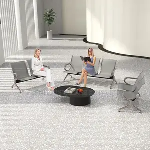 Three Seater Reception Metallic Bench, Office Waiting Chairs