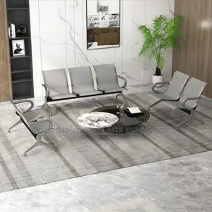 Three Seater Reception Metallic Bench, Office Waiting Chairs