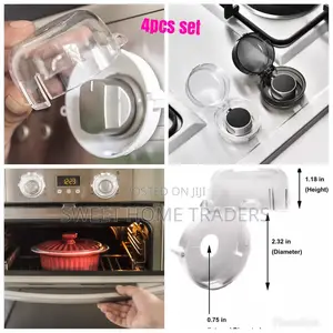 *4pc Set Gas Knob Covers Clear*