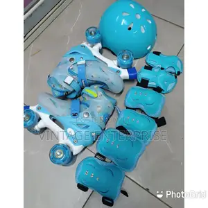 Quad Roller Skates With Hard Helmet