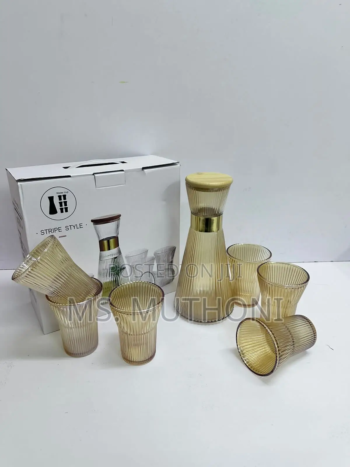 7 in 1 TRANSPARENT Heat Resistant Water Pot /Bamboo Cover