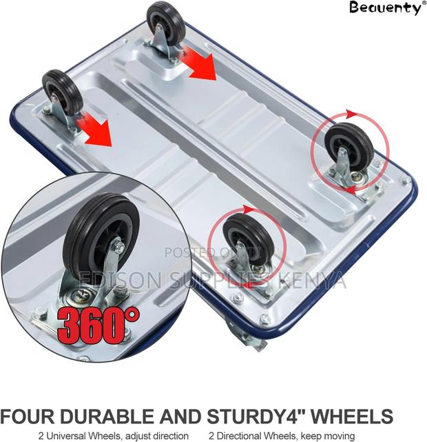 Platform Hand Truck Trolley Foldable 150kgs Load Wt Wheels - thumbnail 3