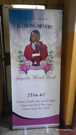 Burial Roll Up Banner Printing Narrow Base