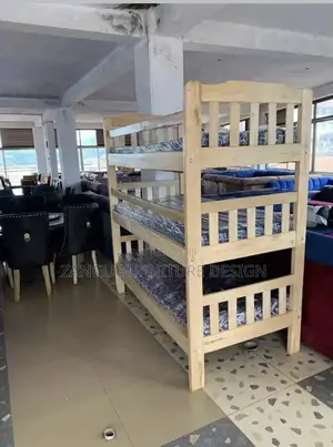 Modern Hardwood Triple Decker Beds