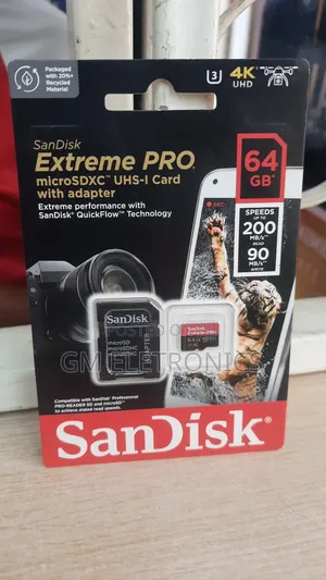 Genuine Sandisk 64gb Extreme Pro Micros 200mb/S Read 90mb/S
