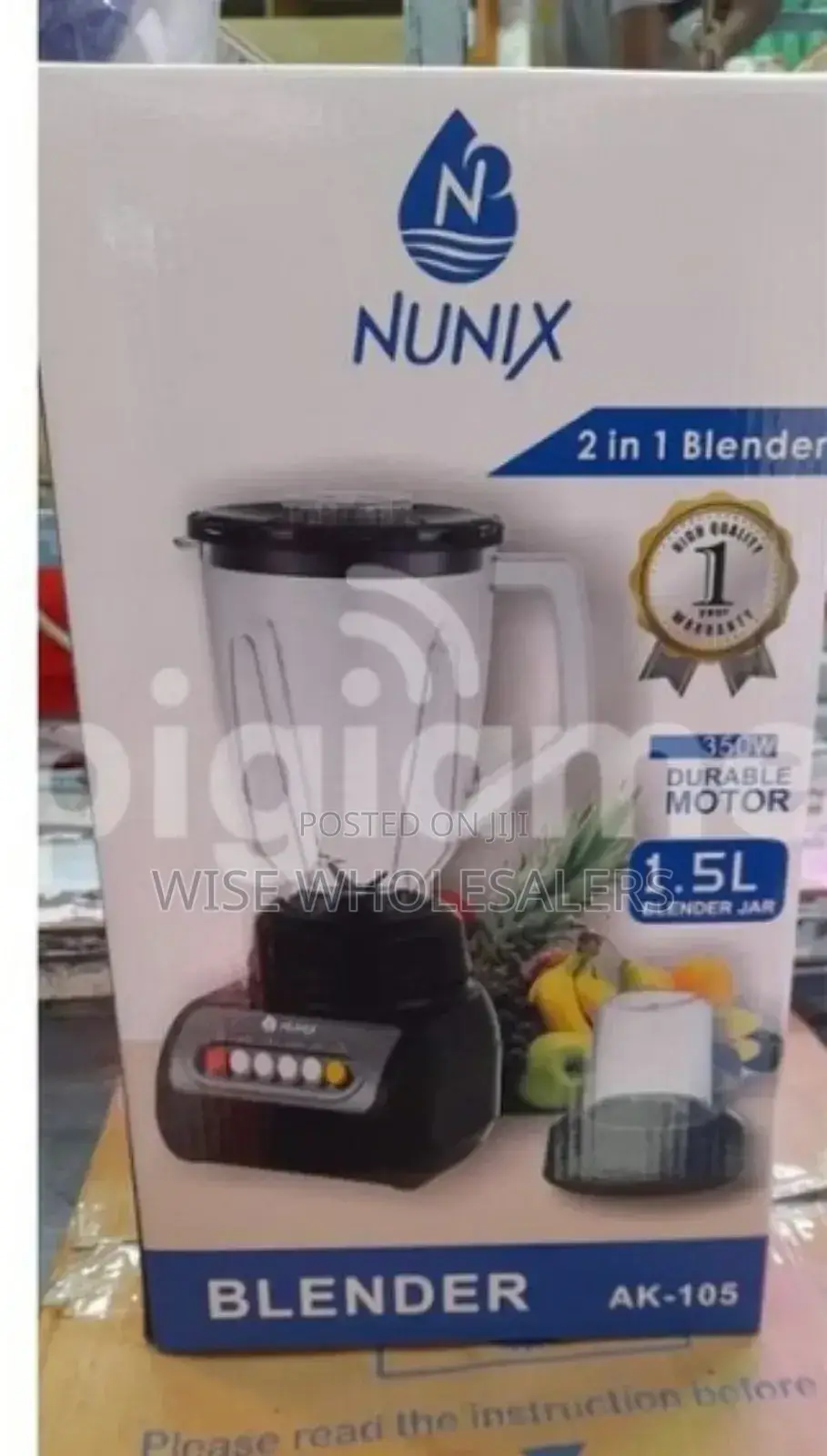 Nunix Ak-105 - 2 In 1 Blender With Grinding Machin°°•°°