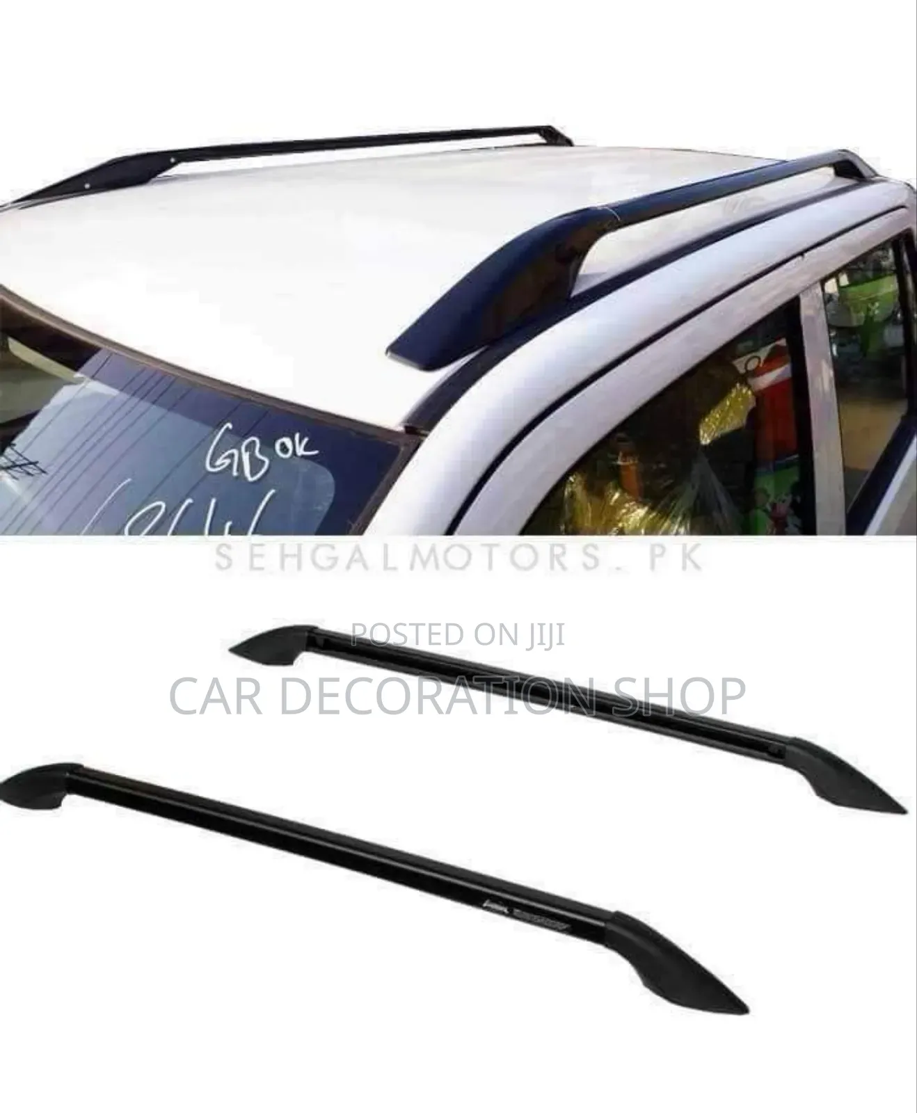 Black Universal Mount Black 2pcs Roof Rail