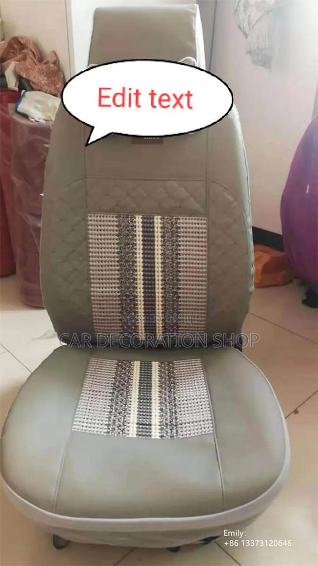 Grey Leather Seat Wipeable Top Cover - thumbnail 2