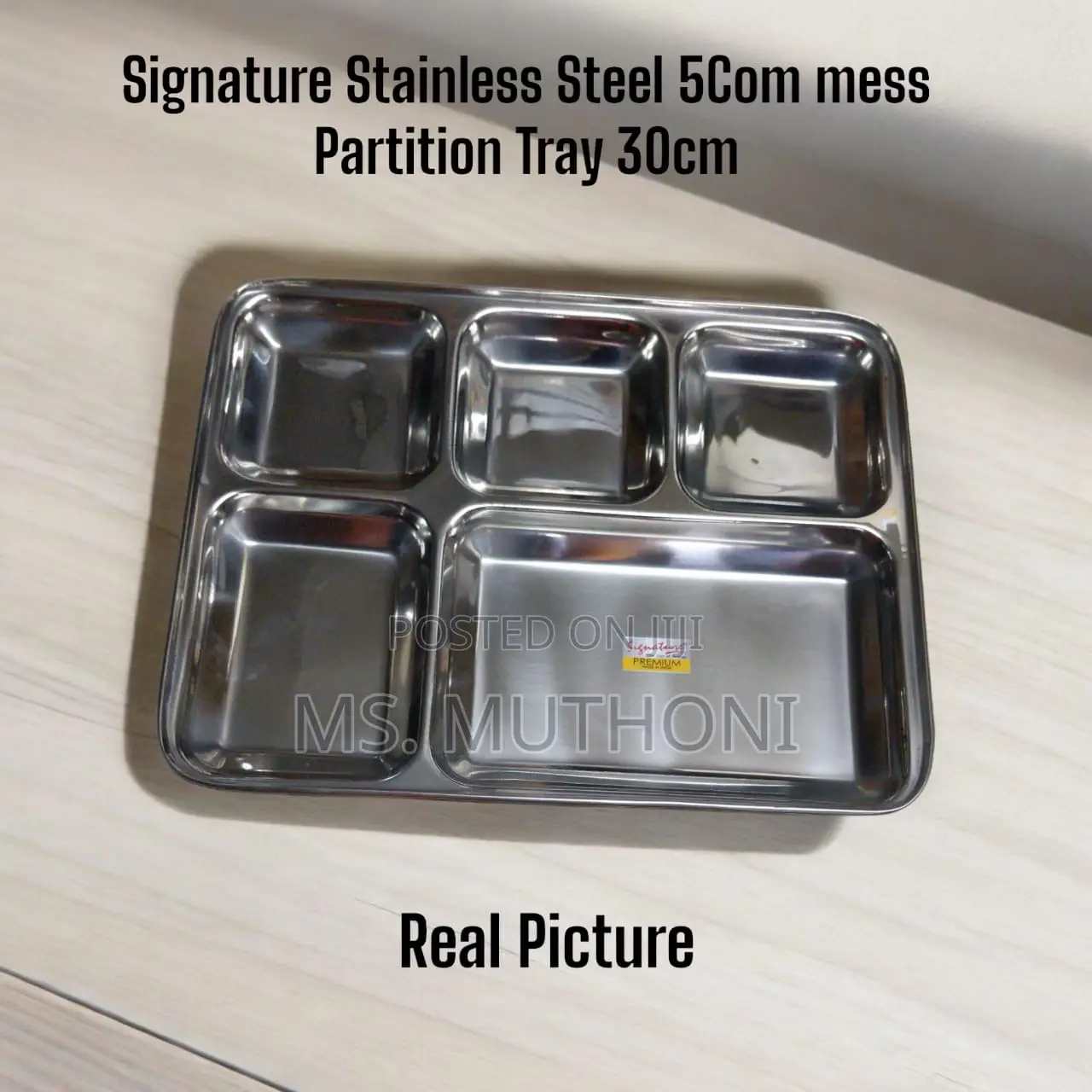 360265 Signature Stainless Steel 5com Mess Partition Tray