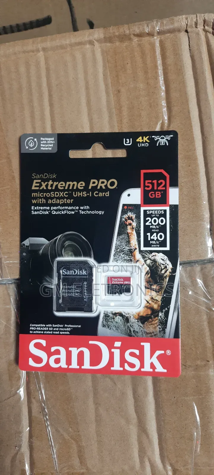 512 Gb Extreme Pro Microsd Uhs-I Card 200mb/S Read 140mb/S