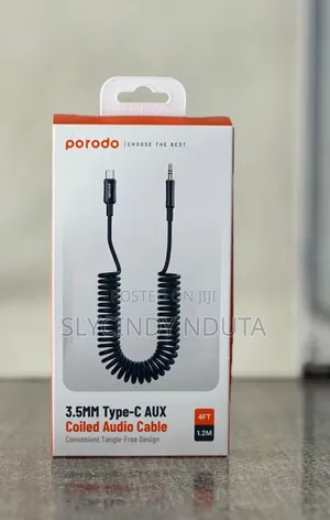 Porodo Type C to Aux Coiled Audio Cable