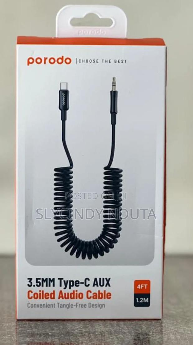 Porodo Type C to Aux Coiled Audio Cable - thumbnail 2