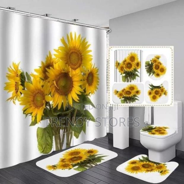 4 PC 3D Sunflower Shower Curtains - main view