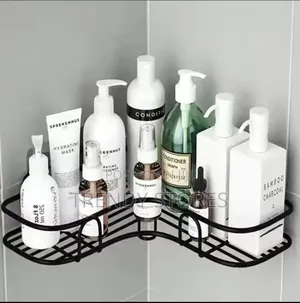 Black Metallic Bathroom Corner Shelf