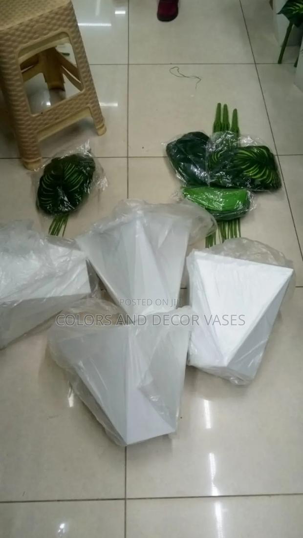 White Hexagon Vases Available in Plenty