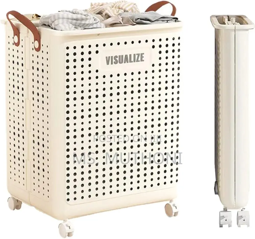 Foldable Multipurpose Hamper Basket With Wheels