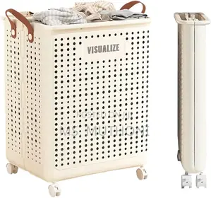 Foldable Multipurpose Hamper Basket With Wheels