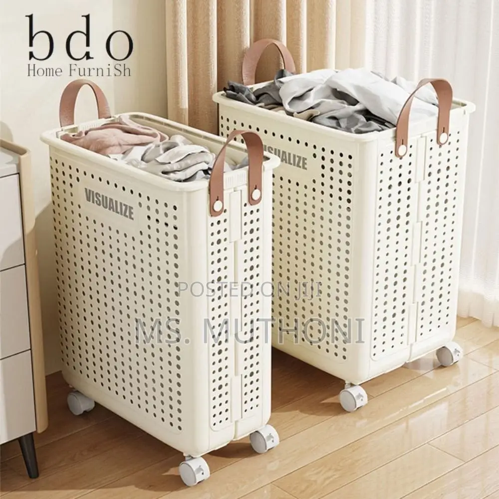 Foldable Multipurpose Hamper Basket With Wheels
