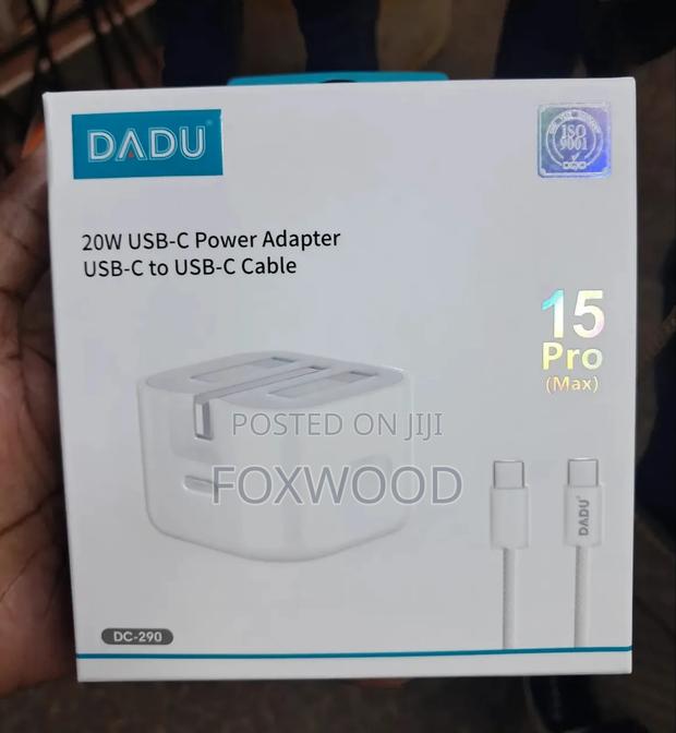 Original Apple iPhone 15 Pro Max (20watts) FAST CHARGER - thumbnail 3