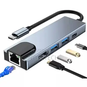 5in1 USB C Hub to HDMI Lan Rj45 Ethernet 2 USB 3.0