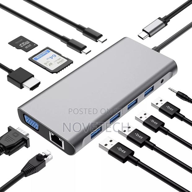 12in1 USB-C HUB Docking Station Adapter Display - main view
