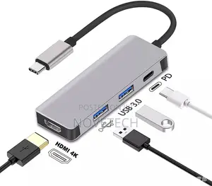 4 in 1 USB-C Adapter to HDMI USB 3.0 Hub Docking Station