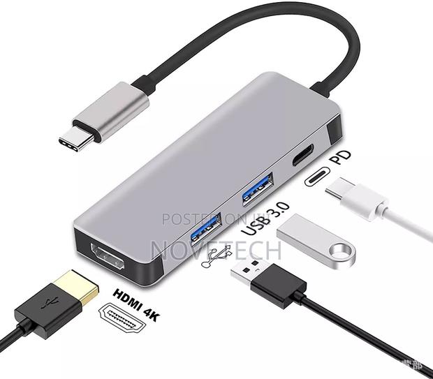 4 in 1 USB-C Adapter to HDMI USB 3.0 Hub Docking Station