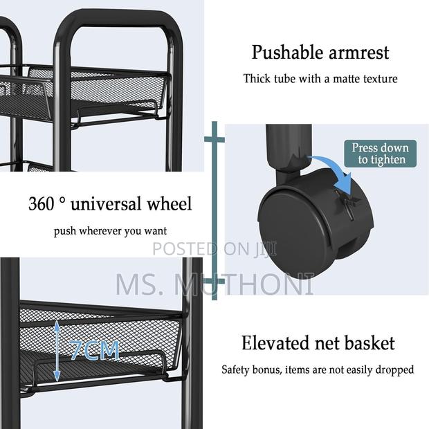 4 Layer Multifunctional Mesh Design Storage Trolley - thumbnail 6