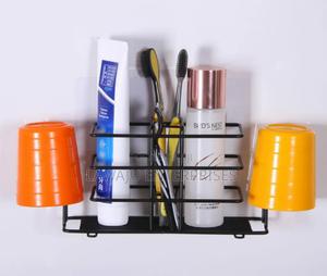 Black Double Stainless Steel Toothbrush Holder - thumbnail 2