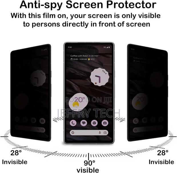 Privacy Screen Protector for Google Pixel 7a Anti-Spy Temper - thumbnail 2