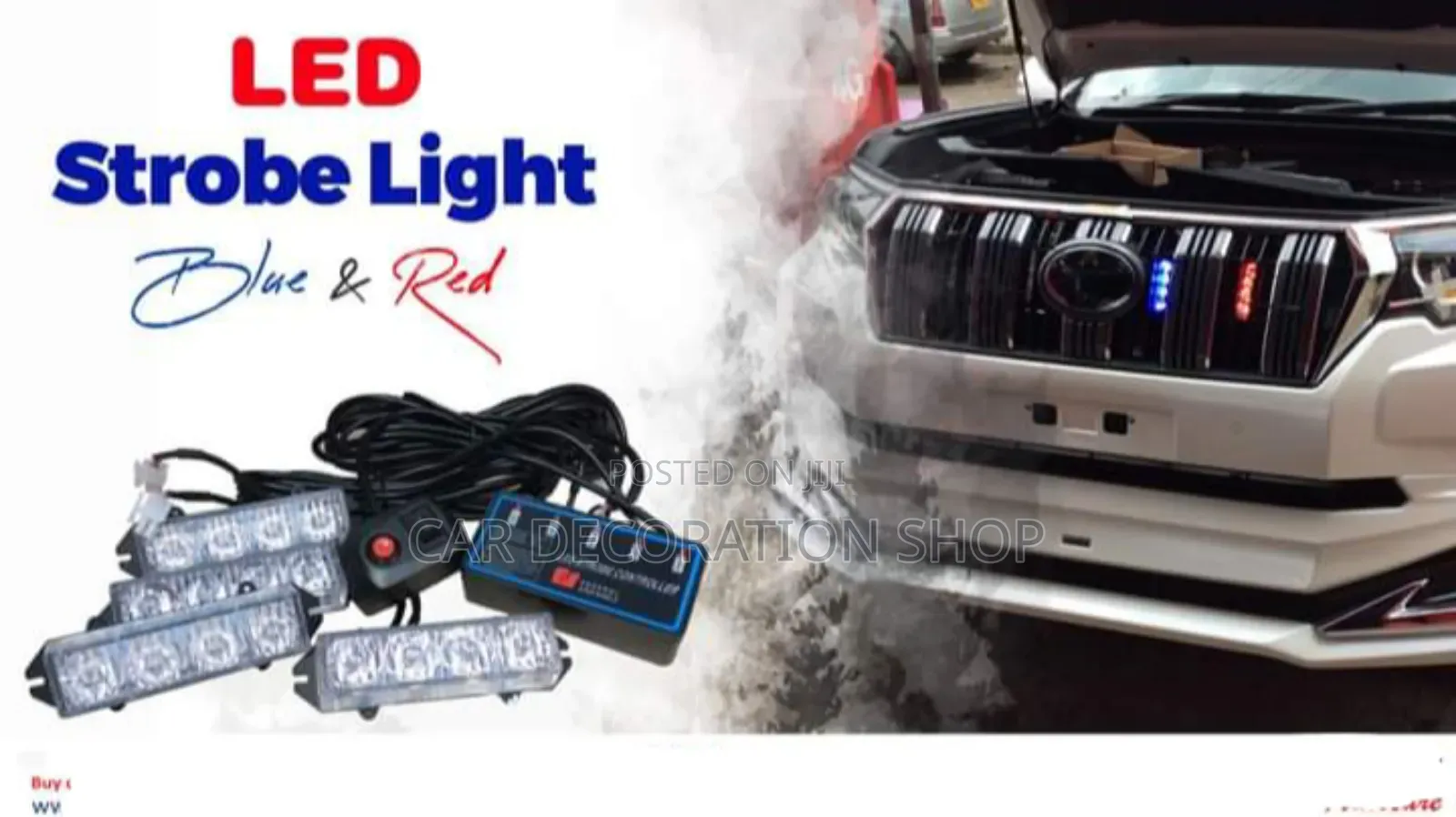 Blue/Red Ftont Grill Vip Lights With 4 Bar Led Lights