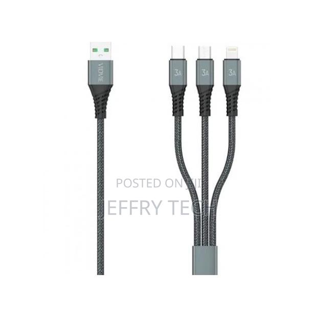 Vidvie 3 in 1 Data Cable (iPhone-type-c-micro) Support Fast - thumbnail 3
