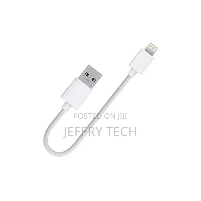 Short Usb to Lightning Power Bank Cable for Charging and Syn
