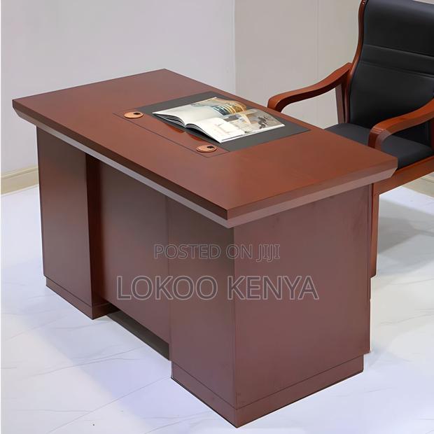 Executive Desk: Mahogany Corporate IT Office Desk - main view