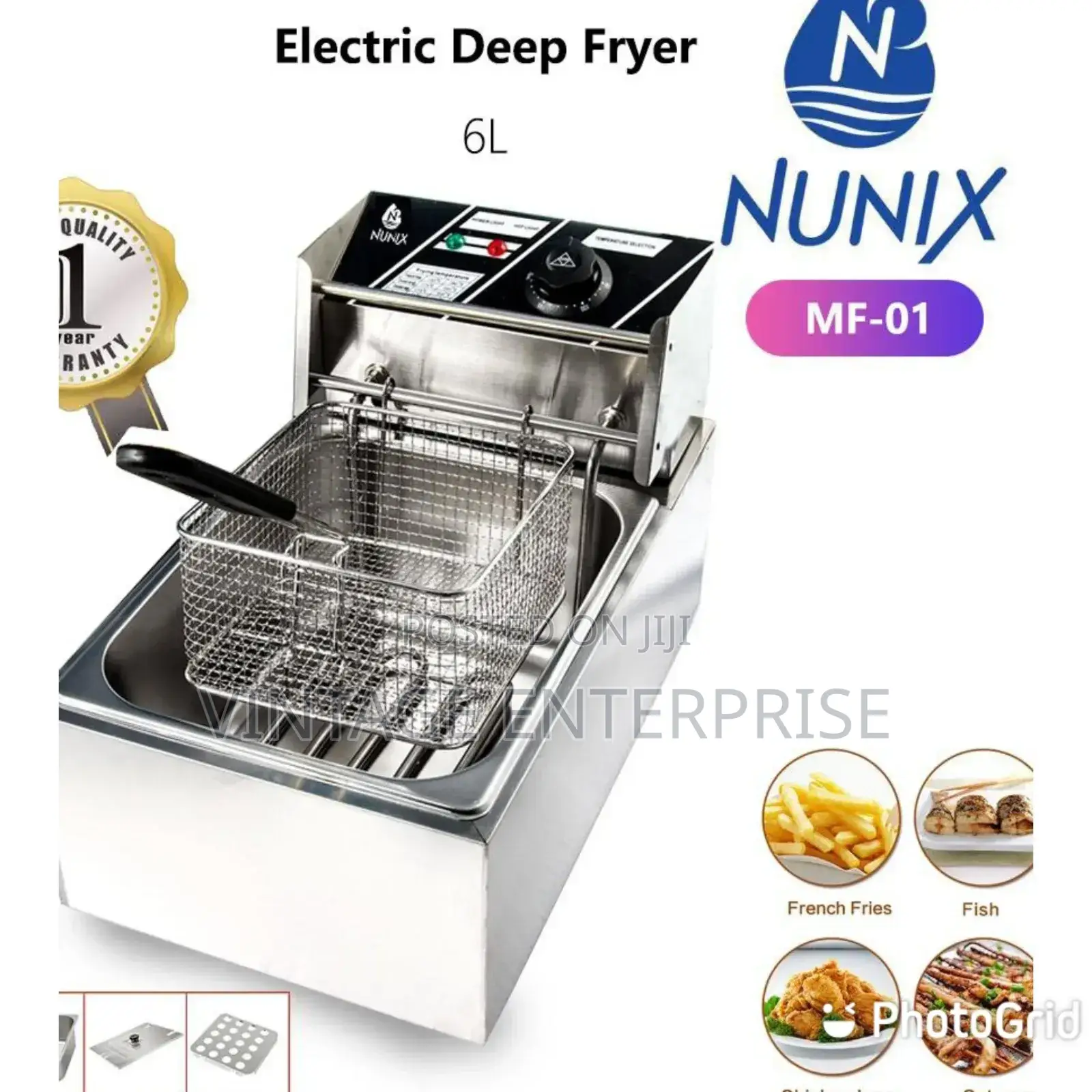 Single Deep Fryer, Nunix 6litres Single Deep Fryer