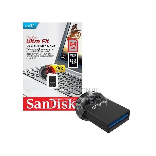 Sandisk Ultra Fit USB 3.1 Flash Drive - 64GB - Black - main view