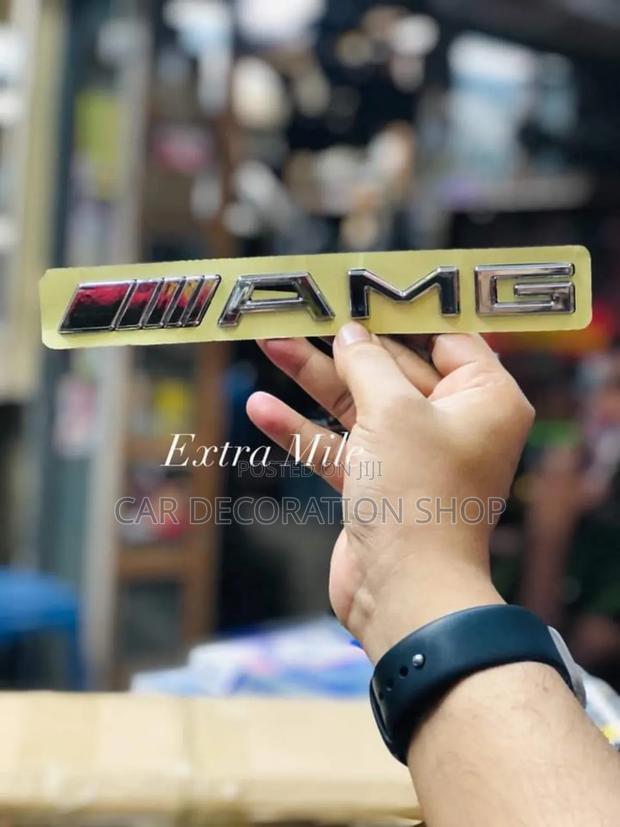 Silver AMG Chrome Badge