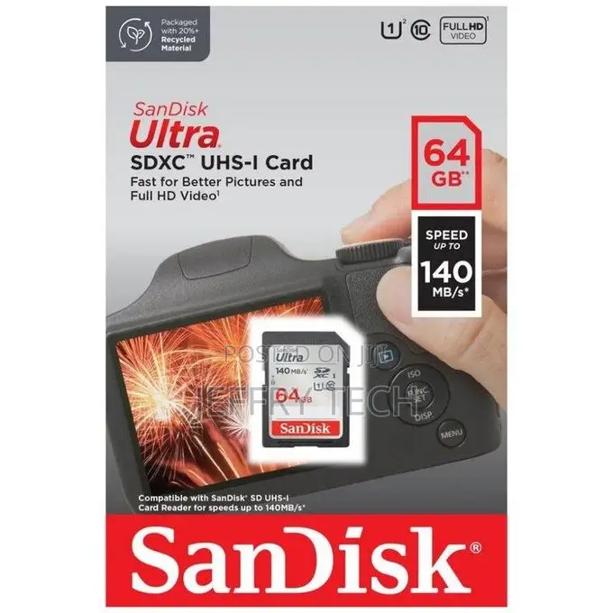 Sandisk 64GB Ultra UHS-I SDXC Camera Memory Card,140MB/S