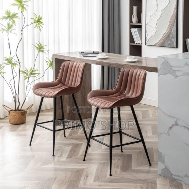 Velvet Upholstered Bar Stool Armless - thumbnail 4