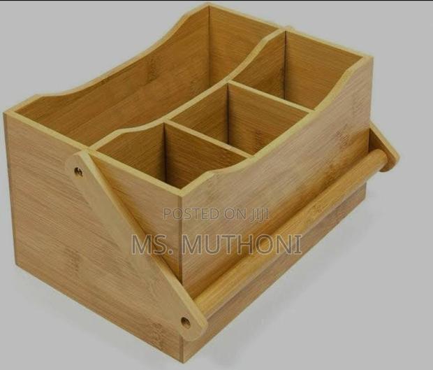 Portable Countertop/Kitchen Cutlery Organizer With Handle - thumbnail 2