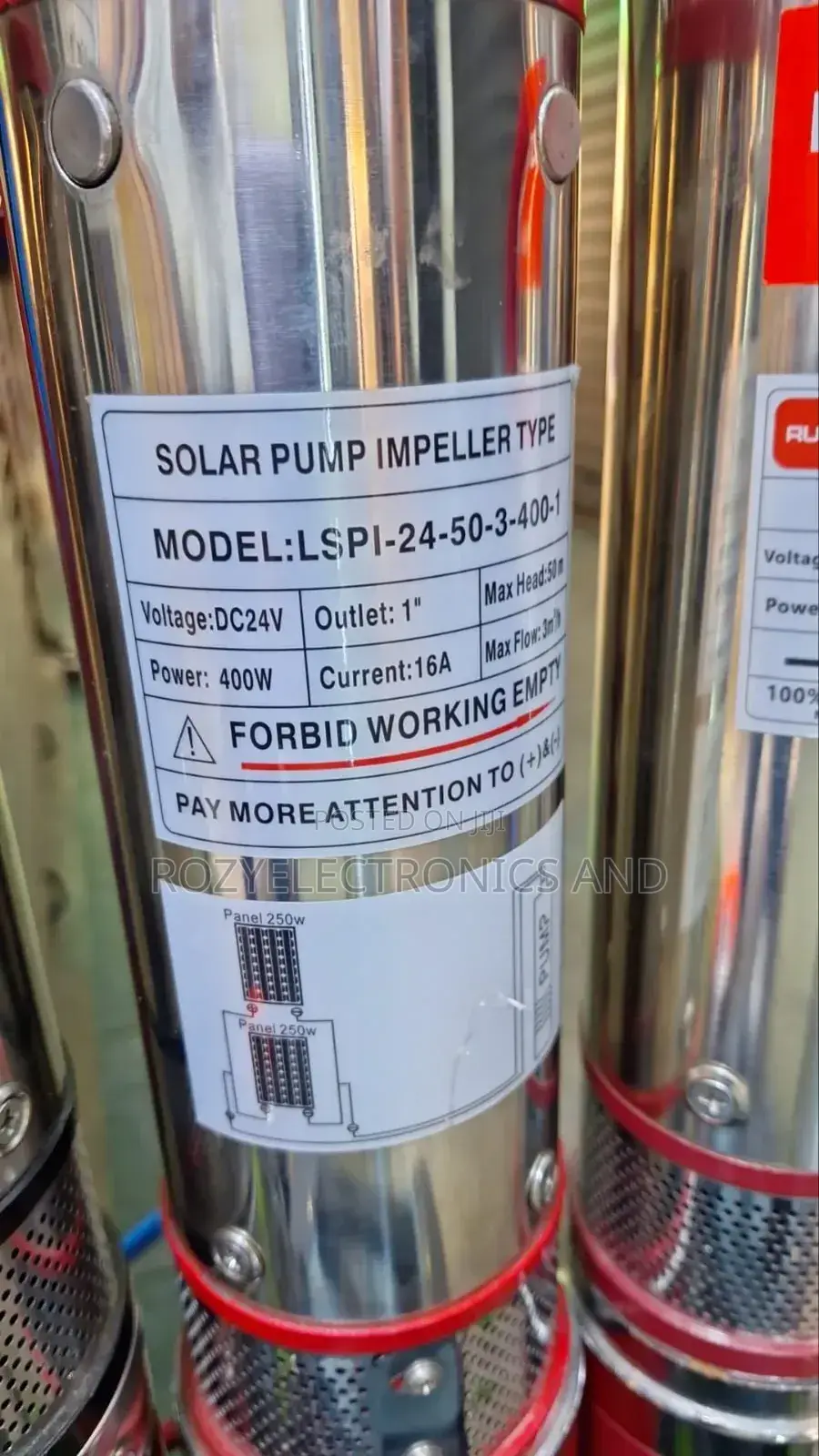Submasible Solar Pump 50 M 400w and 24v