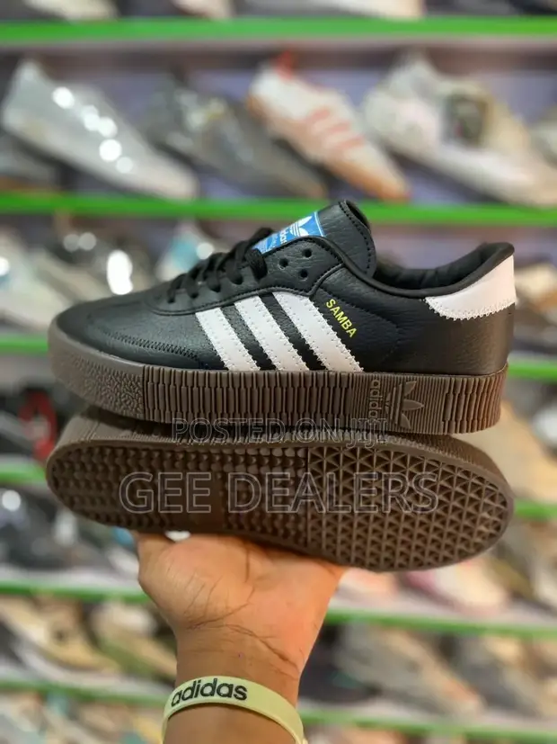 adidas gazelle silver green womens Two-Tone Samba Sneakers – Chocolate Shoe Boutique main image 1