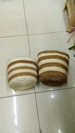 Khaki Brown and White Baskets for Home Decor - thumbnail 2